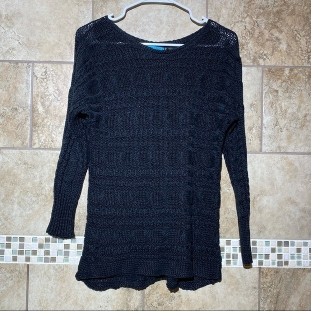 Alice & Olivia Hayden Linen Cable Knit Sweater S